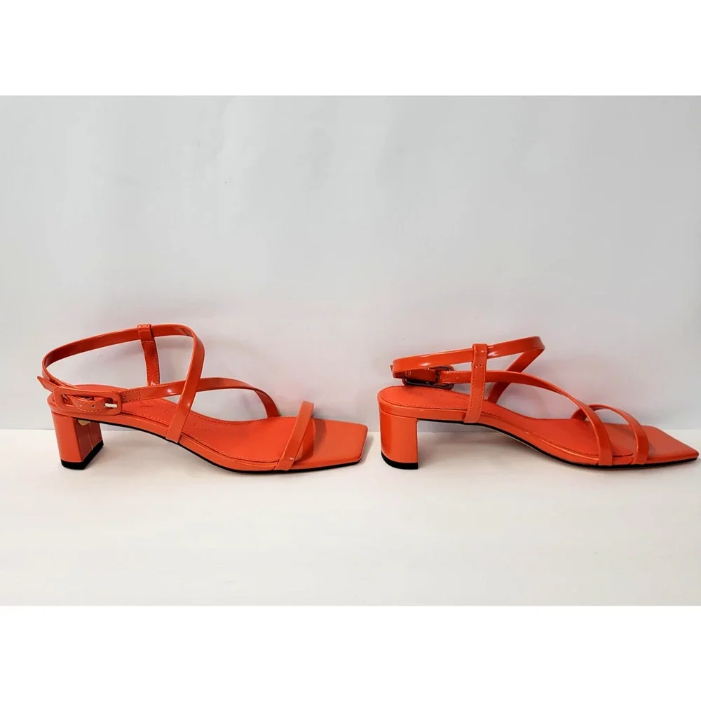 Katy Perry Sandal Wanderering hoes Womens Size 6.5M Flame Orange Strappy Vibrant